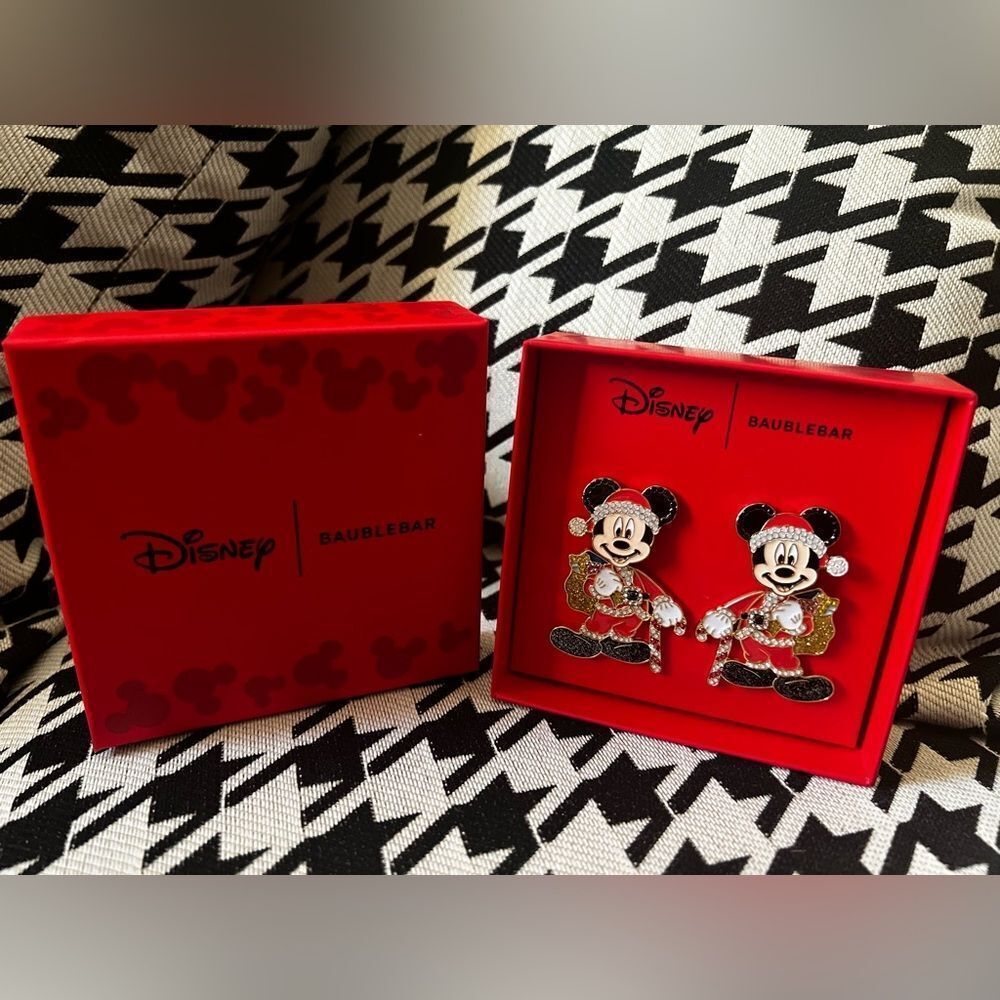 Disney‎ x Baublebar Hanging Mickey Santa Earrings - Picture 2 of 5